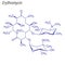 Vector Skeletal formula of Erythromycin. Drug chemical molecule