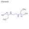 Vector Skeletal formula of Ethambutol. Drug chemical molecule