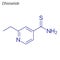 Vector Skeletal formula of Ethionamide. Drug chemical molecule