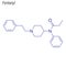 Vector Skeletal formula of Fentanyl. Drug chemical molecule