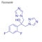 Vector Skeletal formula of Fluconazole. Drug chemical molecule