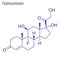 Vector Skeletal formula of Fludrocortisone. Drug chemical molecu