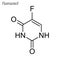 Vector Skeletal formula of Fluorouracil. Drug chemical molecule