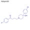 Vector Skeletal formula of Haloperidol. Drug chemical molecule