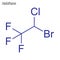 Vector Skeletal formula of Halothane. Drug chemical molecule