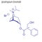 Vector Skeletal formula of Ipratropium bromide. Drug chemical mo