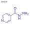 Vector Skeletal formula of Isoniazid. Drug chemical molecule