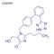 Vector Skeletal formula of Losartan. Drug chemical molecule