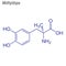 Vector Skeletal formula of Methyldopa. Drug chemical molecule