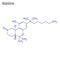 Vector Skeletal formula of Nabilone. Drug chemical molecule