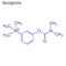 Vector Skeletal formula of Neostigmine. Drug chemical molecule