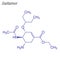 Vector Skeletal formula of Oseltamivir. Drug chemical molecule