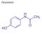 Vector Skeletal formula of Paracetamol. Drug chemical molecule