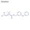 Vector Skeletal formula of Permethrin. Drug chemical molecule