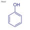 Vector Skeletal formula of Phenol. Antimicrobial chemical molecu