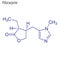 Vector Skeletal formula of Pilocarpine. Drug chemical molecule