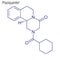 Vector Skeletal formula of Praziquantel. Drug chemical molecule