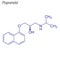 Vector Skeletal formula of Propranolol. Drug chemical molecule