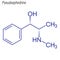 Vector Skeletal formula of Pseudoephedrine. Drug chemical molecu