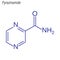 Vector Skeletal formula of Pyrazinamide. Drug chemical molecule