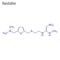 Vector Skeletal formula of Ranitidine. Drug chemical molecule