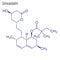 Vector Skeletal formula of Simvastatin. Drug chemical molecule