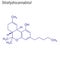 Vector Skeletal formula of Tetrahydrocannabinol. Drug chemical m