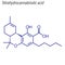 Vector Skeletal formula of Tetrahydrocannabinolic acid. Drug che