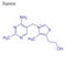 Vector Skeletal formula of Thiamine. Drug chemical molecule