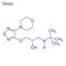 Vector Skeletal formula of Timolol. Drug chemical molecule