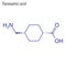 Vector Skeletal formula of Tranexamic acid. Drug chemical molecu