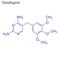 Vector Skeletal formula of Trimethoprim. Drug chemical molecule