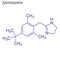 Vector Skeletal formula of Xylometazoline. Drug chemical molecul