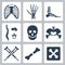 Vector skeleton icons set
