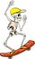 Vector skeleton riding a skateboard Haloween design element illustration. Great for spooky fun party themed gifts