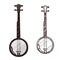 Vector sketch banjo guitar musical instrument
