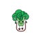 Vector sketch broccoli jumping on skipping rope