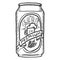 Vector Sketch Can of Premium Beer