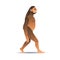 Vector sketch caveman ape-like walking isolated