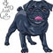 Vector sketch cute dog black pug breed