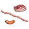 Vector sketch different sausage, meat type set