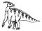 Vector sketch of dinosaur iguanodon