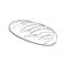 Vector sketch fresh white loaf bread isolated