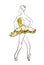 Vector sketch of girls ballerina