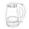 Vector sketch of glass electric kettle.