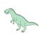 Vector sketch green colored tyrannosaur rex