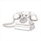 Vector sketch hand drawing antique telephone