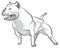 Vector sketch hand drawing pitbull barking