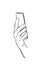 Vector sketch of hand holding smartphone, Hand drawn illustration linear