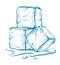 Vector sketch of ice cubes